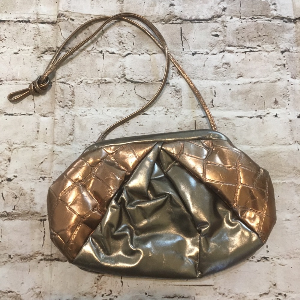 Samir vintage 2 tone textured leather handbag